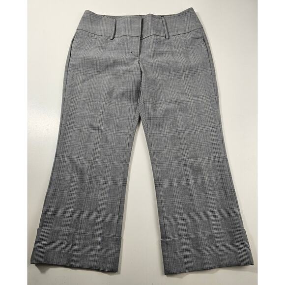 NWOT Express design 4 editor cropped cuffed black plaid career business casual - Picture 1 of 8